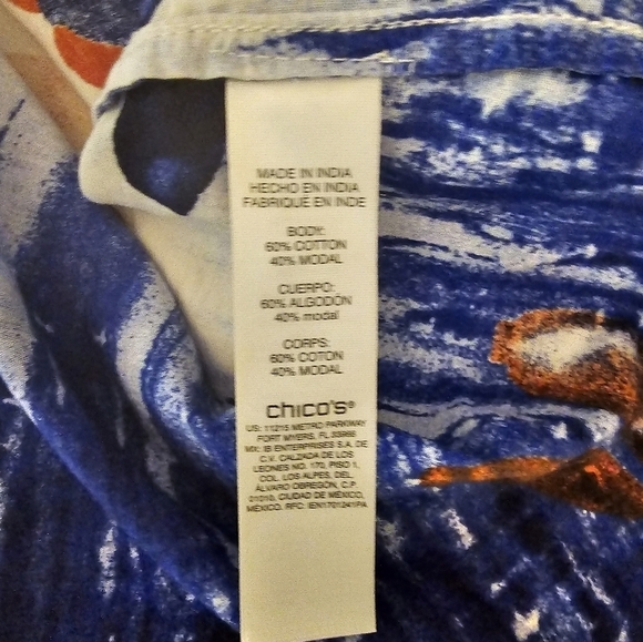 Chico's Size 2 Modal Blend Floral Bliss Ombre Pick Up Sleeve Top - Picture 4 of 12